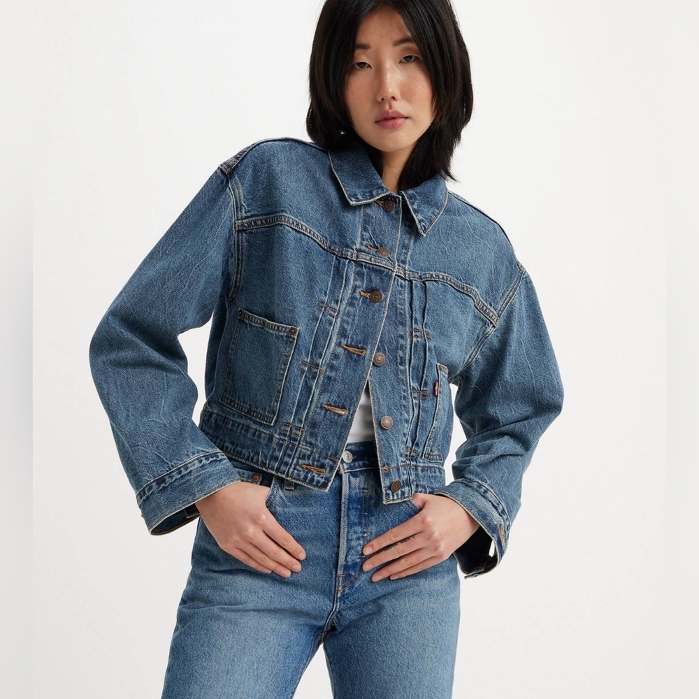 Women's LEVI'S Tailored 90s Trucker Denim Jacket Sz XS